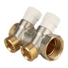 Коллектор распределительный STOUT SMB 6851 2 отвода ВР-НР 1"х3/4" DN 25 PN 10 с запорными клапанами 1