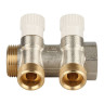 Коллектор распределительный STOUT SMB 6851 2 отвода ВР-НР 1"х3/4" DN 25 PN 10 с запорными клапанами 2