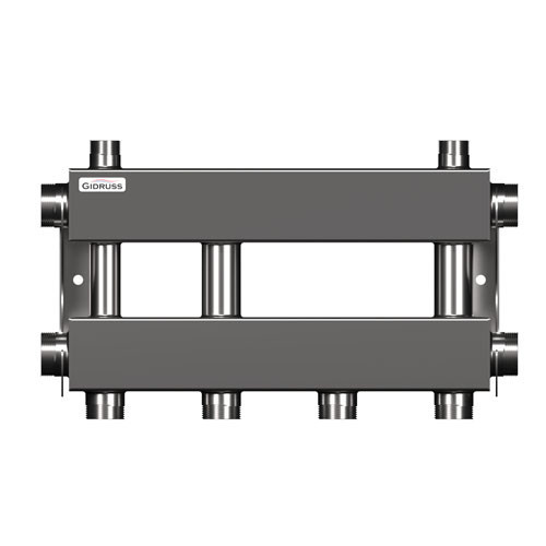Коллектор распределительный GIDRUSS MKSS-150-2x32 3-х контурный НР 1 1/2"x1 1/4" Ду 40 Ру 6 модульный 1