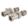 Узел радиаторный Valtec VT.345K 1/2" x 3/4" (евроконус) PN 10 для нижнего подключения прямой, в комплекте с адаптерами 4