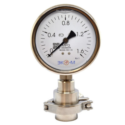 Разделитель сред кламп (Clamp) Ду 1,5'' в сборе с манометром ЭКОМЕРА МД90 Ду 100 мм Ру 0-1,6 МПа 1/2''