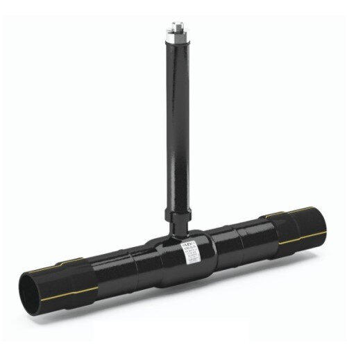 Кран шаровой цельносварной LD КШ.Ц.ПЭ.GAS.100.016.П/П.01.H Ду 100 Ру 16 нержавеющий полнопроходный для подземной установки с ПЭ патрубками L = 1490