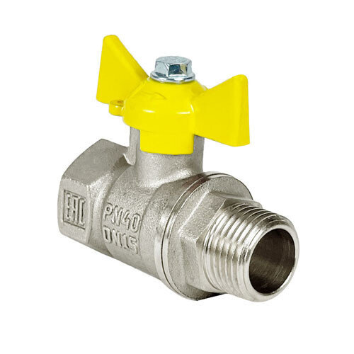 Кран шаровый VALFEX STANDART VF.278 ВР-НР 3/4" Ду 20 Ру 40 газовый никелированный латунный