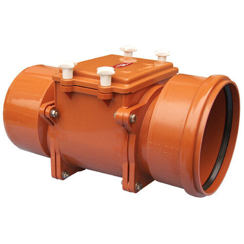 Механический канализационный затвор HL720 DN200 с монтажным люком, горизонтальный выпуск