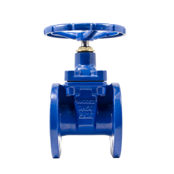 Задвижка ADL ГРАНАР KR20 Ду 150 Ру 16 фланцевая клиновая чугунная под штурвал с электроприводом с обрезиненным клином