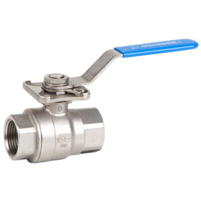 Кран шаровой нержавеющий двухсоставной GENEBRE 2015 Ду40 Ру63 полнопроходной резьбовой ВР/ВР с ISO-фланцем