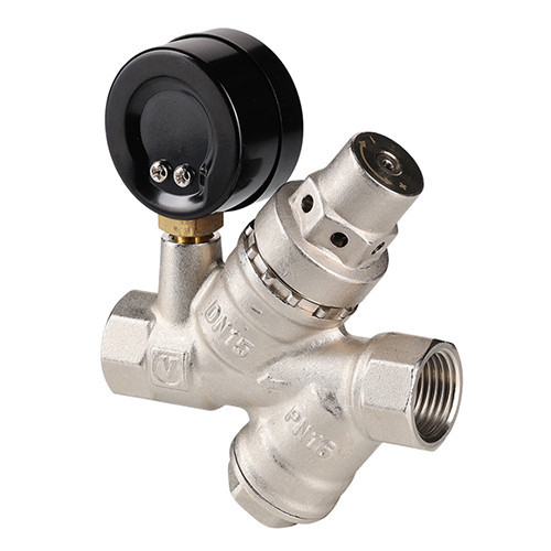 Редуктор давления VALTEC VT.082.N.05 3/4'' DN 20 PN 16 поршневой, прямого действия, с фильтром и манометром, латунный с никелевым покрытием 6