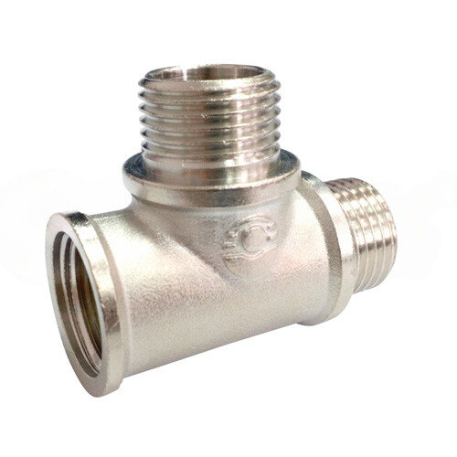 Тройник переходной VALFEX VF.133 ВР-НР 1/2"x1/2"x1/2" Ду 15 Ру 40 никелированный латунный