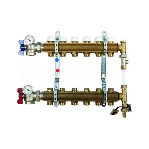 Коллекторная группа TIEMME 4 выхода с механическим регулировочным винтом и байпасом