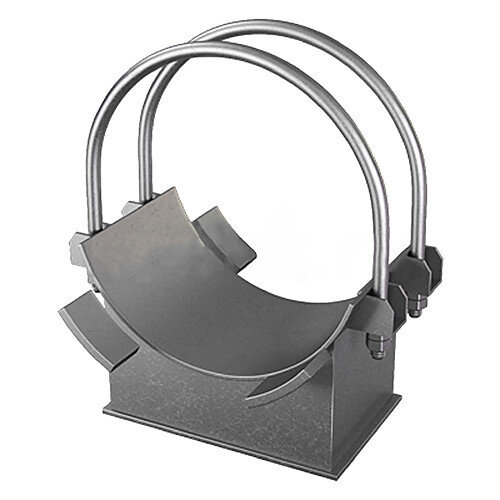 Опора 32 Ду 377 ОСТ 34-10-618-93 H 100 мм хомутовая неподвижная коррозионностойкая сталь