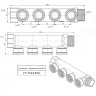 Коллектор распределительный VALTEC VTc.550.N.0504 4 отвода ВР-НР 3/4"x1/2" DN 20 PN 16 без регулировки 5