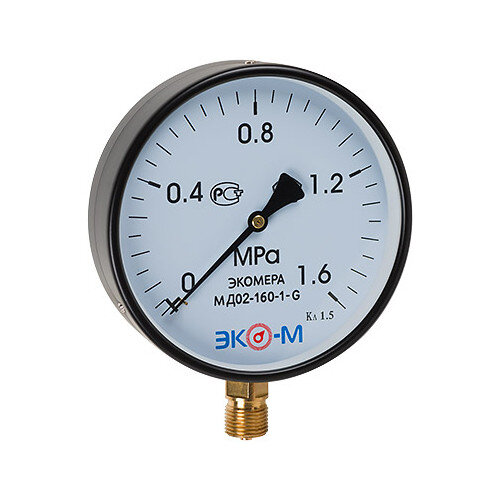 Манометр ЭКОМЕРА МД02 Ду 160 мм Ру 0-1,6 МПа 1/2'' общетехнический
