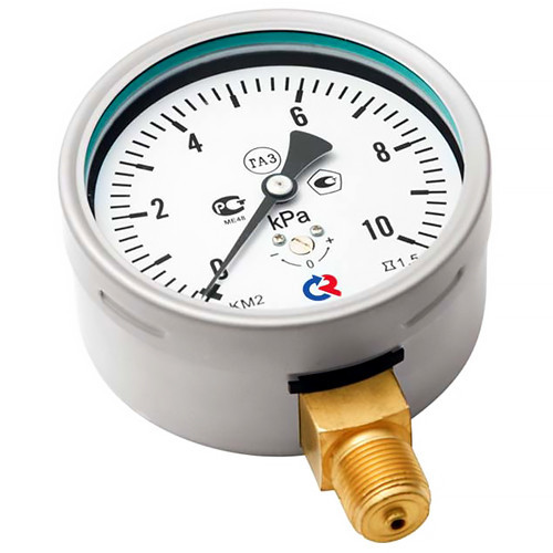 Манометр РОСМА КМ-22Р (0...60 кПа) Дкорп=100мм кл. 1,5 M20x1,5 для низких давлений газов радиальный 00000002271 4