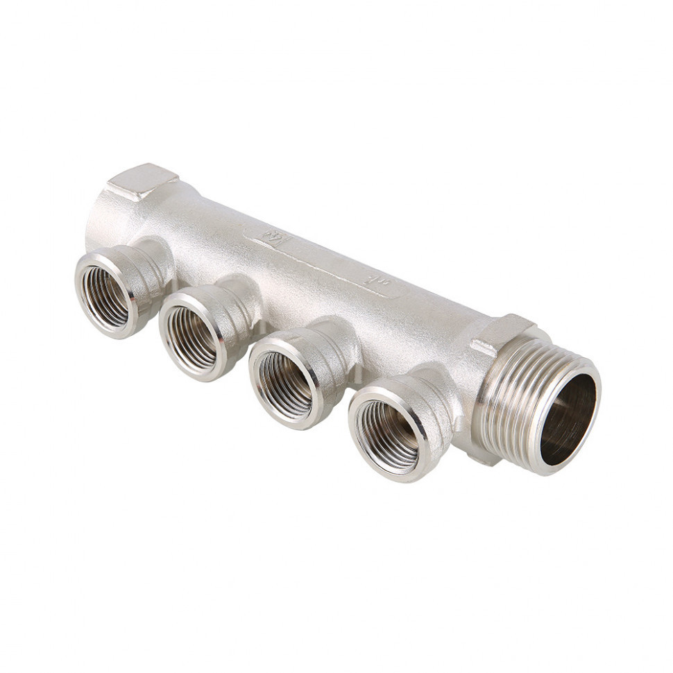 Коллектор распределительный VALTEC VTc.550.N.0602 2 отвода ВР-НР 1"x1/2" DN 25 PN 16 без регулировки