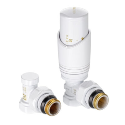 Комплект терморегулирующего оборудования Valtec VT.045 1/2" DN 15 PN 10 для радиатора угловой, белый