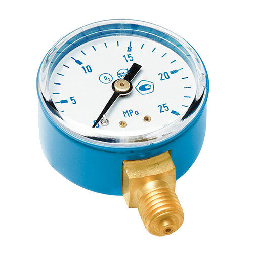 Манометр РОСМА ТМ-210Р.00 (0...25 МПа) Дкорп=50мм кл. 2,5 М12х1,5 кислород, заводской номер, сварочный общетехнический радиальный 00000008382