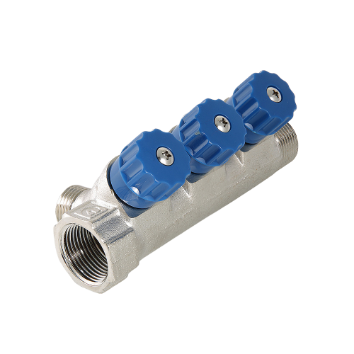 Коллектор распределительный VALTEC VTc.560.N.0504 4 отвода ВР-НР 3/4"x1/2" DN 20 PN 10 с регулирующими клапанами 4