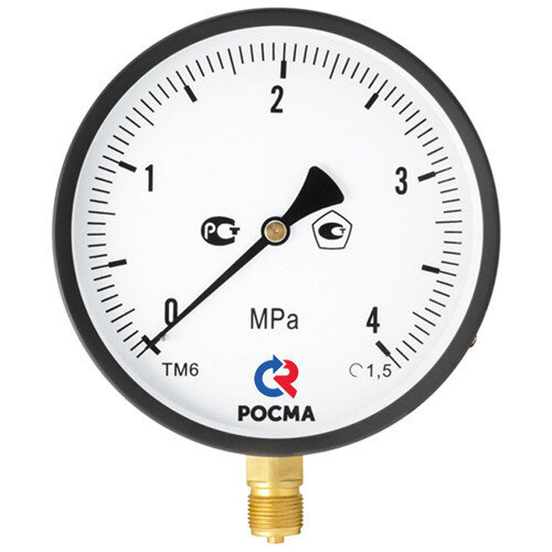 Манометр РОСМА ТМ-610Р.00 (0...6 кгс/см2) Дкорп=150мм кл. 1,5 M20x1,5 общетехнический радиальный 00000006964