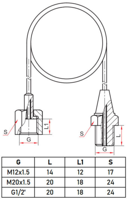 Рукав соединительный для ТМД Росма Дкорп=24мм 0-40 Мпа G1/2" УТ-00051006