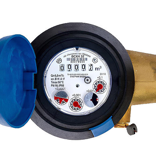 Счетчик для холодной воды Тепловодомер ВСХН-32 IP68 крыльчатый одноструйный резьбовой