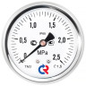 Манометр РОСМА ТМ-220Т.00 (0...0,25 МПа) Дкорп=50мм кл. 2,5 G1/4" виброустойчивый (готовый к гидрозаполнению) осевой УТ-00050791 1