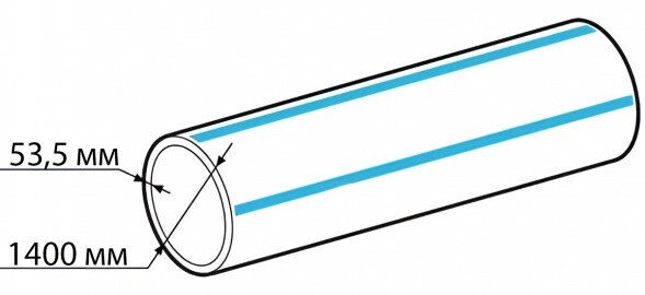Труба ПНД 1400х53,5 SDR 26 ПЭ 100 ГОСТ 18599-2001 питьевая