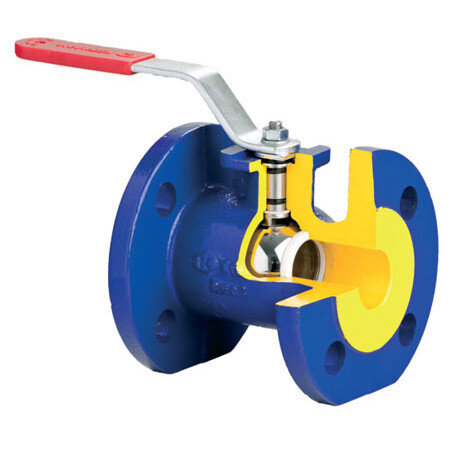 Кран шаровой чугунный ZETKAMA 565 Ду125 Ру16 полнопроходный фланцевый zBAL 565A125C09