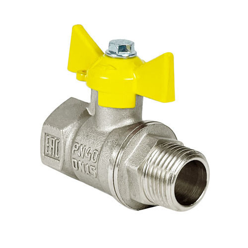 Кран шаровый VALFEX STANDART VF.278 ВР-НР 3/4" Ду 20 Ру 40 газовый никелированный латунный