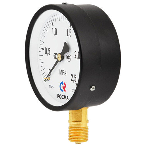 Мановакуумметр РОСМА ТМВ-510Р.00 (-0,1...0,5 МПа) Дкорп=100мм кл. 1,5 G1/2" общетехнический радиальный 00000007307