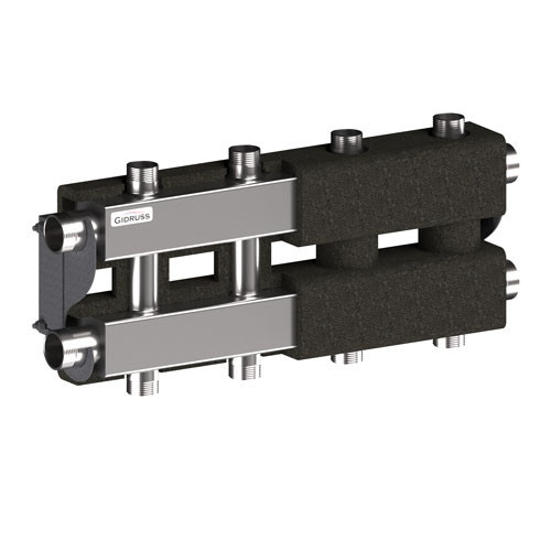Коллектор распределительный GIDRUSS MKSS-100-4DU.EPP 5-ти контурный НР 1 1/4"x1" Ду 32 Ру 6 модульный в термоизоляции 1