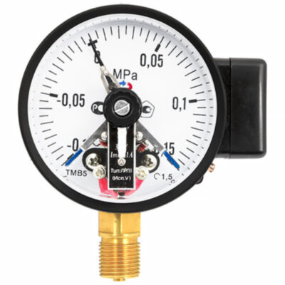 Мановакуумметр РОСМА ТМВ-610Р.02 (-0,1...0,3 МПа) Дкорп=150мм кл. 1,5 G1/2" общетехнический с ЭКП радиальный УТ-00043803