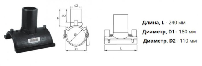 Патрубок-накладка э/с 180х110 мм SDR11 ПЭ100 электросварной