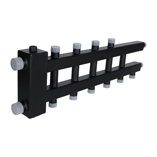 Коллектор распределительный ROMMER RDG-0060-024036 6-ти контурный НР 1 1/4" Ду 32 Ру 4 дублёр компакт с гидравлическим разделителем