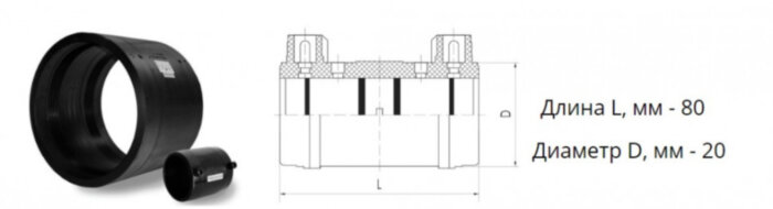 Муфта э/с 20 мм SDR 17 ПЭ100 электросварная