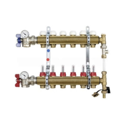 Коллекторная группа TIEMME 9 выходов с расходомерами и байпасом
