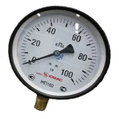 Манометр МП100 радиальный Дк100мм 0-2,5 МПа кл.1,5 G1/2" НПО ЮМАС