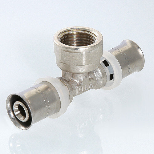 Тройник переходной VALTEC VTm.232 ВР 3/4" DN 32x20x32 PN 10 латунный никелированный