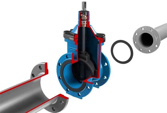 Задвижка HAWLE 4000E3 DN 80 PN 10/16 фланцевая клиновая чугунная с обрезиненным клином разборная