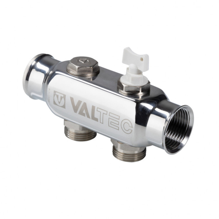 Коллектор распределительный VALTEC VTc.505.SS.060502 2 отвода ВР-НР 1"x3/4" DN 25 PN 10 без регулировки 1