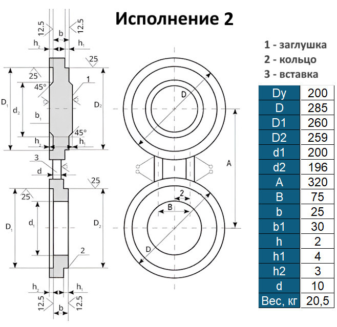 Заглушка 2-200-4,0 АТК 26-18-5-93 поворотная стальная Ду200 Ру40 2