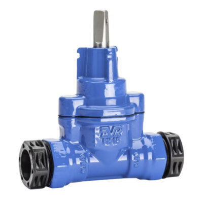 Задвижка AVK 03/90 DN 40/50 PN 16 ответвительная с обжимными муфтами PRK для ПЭ труб фланцевая