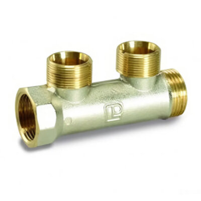 Коллектор распределительный Luxor CP 402 2 отвода ВР-НР 1"хW24x19 DN 25 PN 10 без регулировки