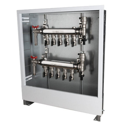 Узел квартирный коллекторный Valtec VT.GP.00005.L9 3/4" для систем водяного отопления, подключение слева, 9 выходов