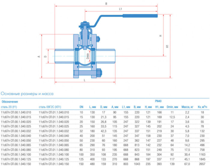 Кран шаровой Маршал 11с67п GAS PRO СП.00.1 DN 10 PN 40 полнопроходной под приварку