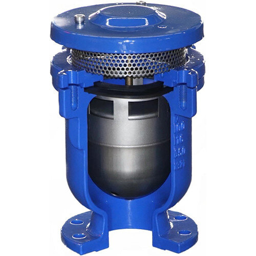 Вантуз автоматический Benarmo DN 65 PN 10/16 тройного действия фланцевый комбинированный противогидроударный вертикальный