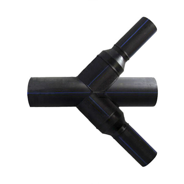 Крестовина 225х140 мм SDR9 45° ПЭ100 неравнопроходная сварная сегментная ПНД