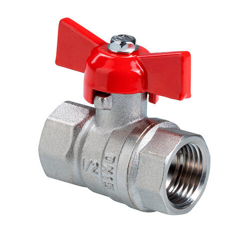 Шаровой кран VALTEC СТАНДАРТ 1/2" Ду15 Ру40 никелированный c внутренней резьбой VT.122.N.04