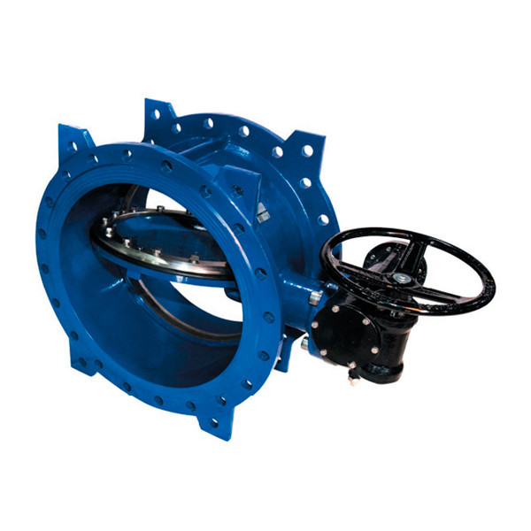 Затвор DENDOR 023F DN 1600 PN 10 поворотный дисковый c двумя эксцентриситетами фланцевый чугунный с редуктором
