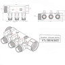 Коллектор распределительный VALTEC VTc.580.N.0603 3 отвода ВР-НР 1"x1/2" DN 25 PN 10 с шаровыми кранами красная рукоятка 5