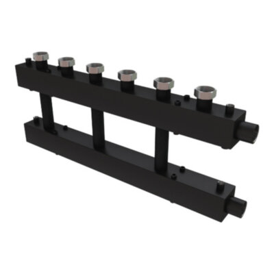 Коллектор распределительный Askon Дублер КК-40F/125/40/2D 2-х контурный ВР-НР 1 1/2" Ду 40 Ру 6 без теплоизоляции